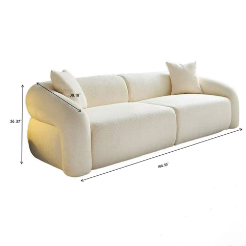 Sectional Sofa With Removable Pillows, Durable Fabric, Solid Wood Frame, High Density Sponge Filler