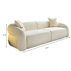 Sectional Sofa With Removable Pillows, Durable Fabric, Solid Wood Frame, High Density Sponge Filler
