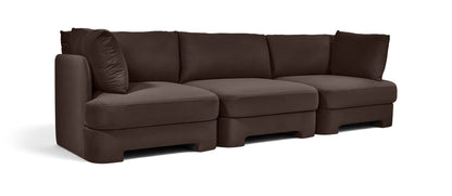 Hammond - Velvet Performance Fabric Upholstered 3 Piece Sofa