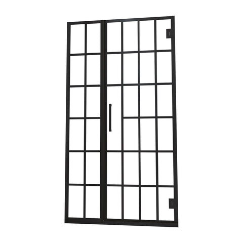 Frameless Pivot Shower Door With Pattern Glass, Open Entry Design