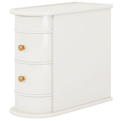 Narrow 2 Drawer End Table