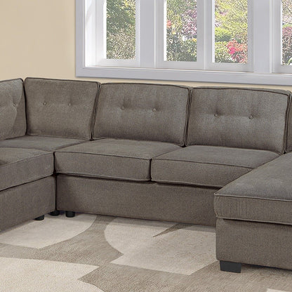 Reversible Chaise U - Sectional Couch, Living Room 3 Piece Set