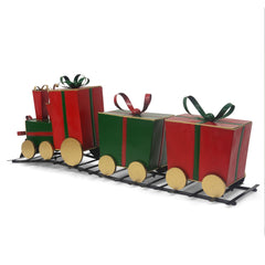 Festive Train Decor With Gift Shaped Carriages - Red