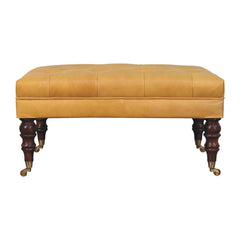 Buffalo - Leather Ottoman With Castor Legs