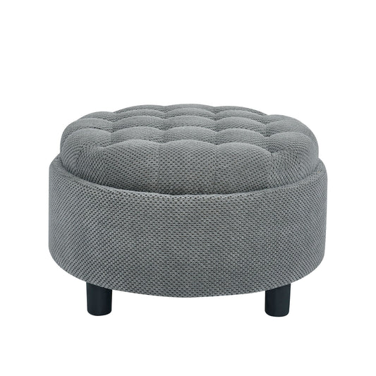Storage Round Footstool Table Ottoman