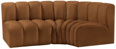 Arc - Velvet 3 Piece Sofa - Saddle
