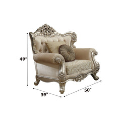 Bently - Chair With 2 Pillows (Same Lv01581) - Fabric & Champagne