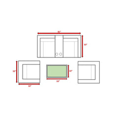 Wicker Seating Group Set With Table And Cushions