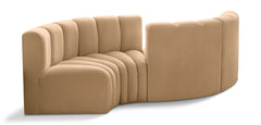 Arc - Velvet 4 Piece Curved Modular Sofa