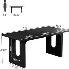 Rectangular Dining Table For 6 - 8 People With Pedestal Base