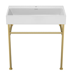 Ceramic Console Bathroom Sink With Overflow