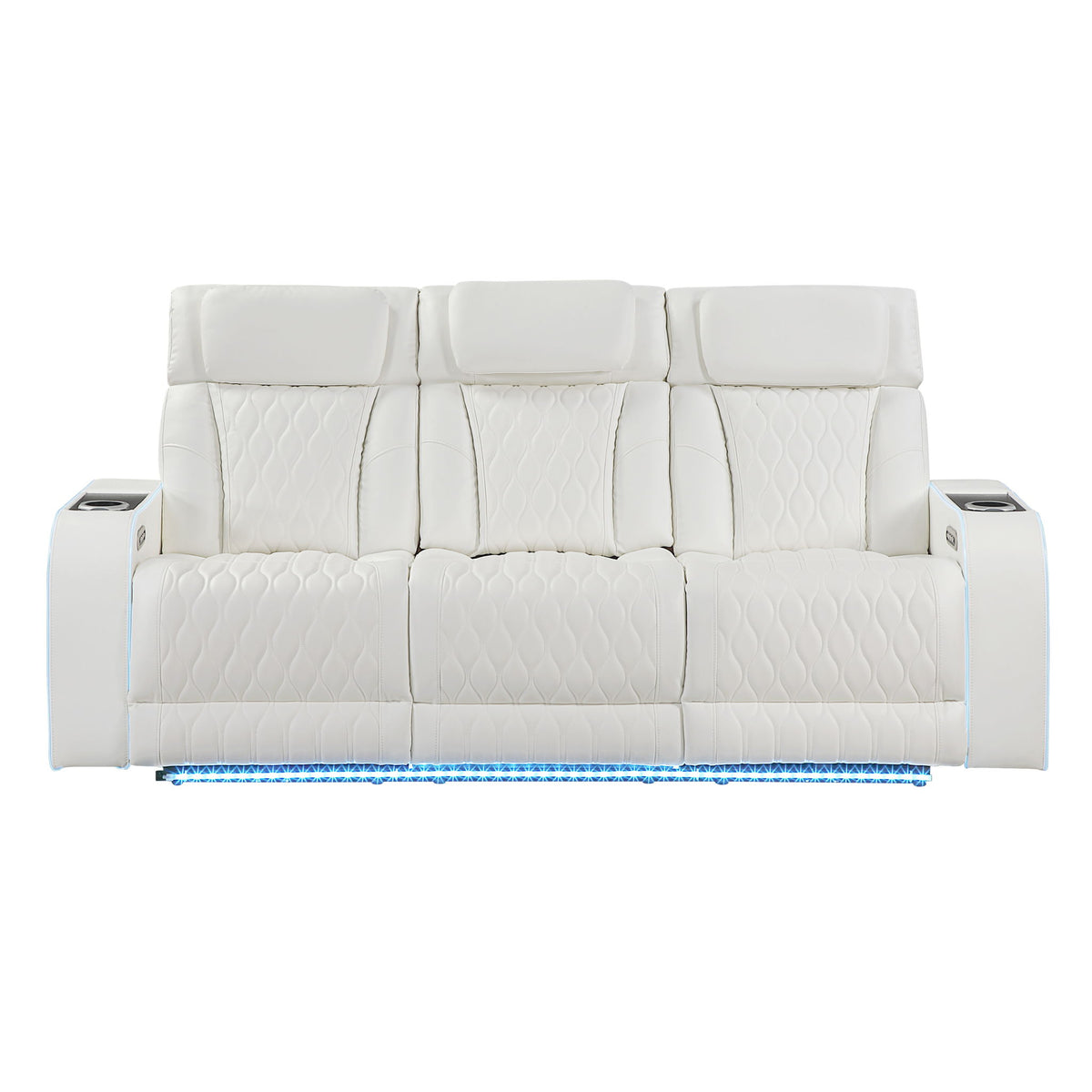 Electra - Power Reclining Sofa With Power Headrests, Drop Down Table, Reading Light, Massage, LED Lighting And USB Control