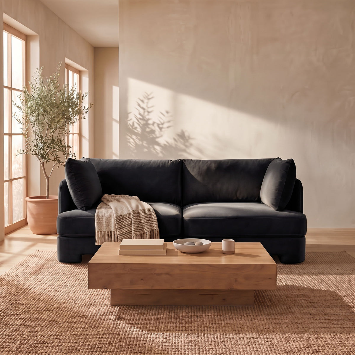 Hammond - Velvet Performance Fabric Upholstered 2 Piece Loveseat