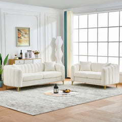 Oversized Sofa, 3 And 2 Seater - Beige