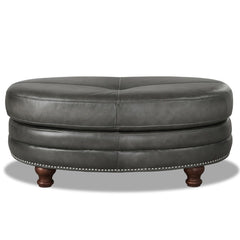 Belfast - Top Grain Oval Ottoman