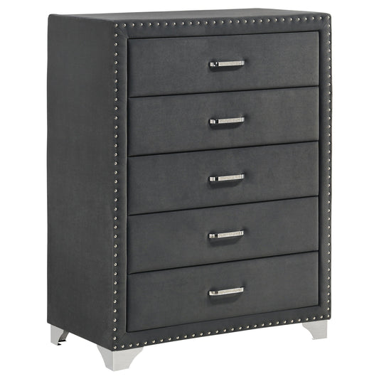 5 Drawer Bedroom Chest With Crystal Pulls