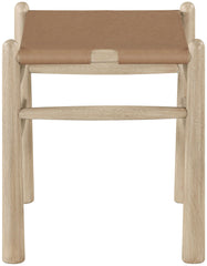 Santos - Faux Leather Upholstered Bench - Natural Frame