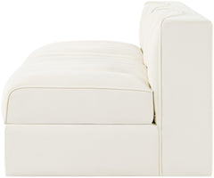 Rummi - Velvet Performance Fabric Upholstered 2 Piece Modular Armless Loveseat