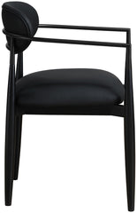 Riccio - Faux Leather Dining Arm Chair (Set of 2) - Black Frame