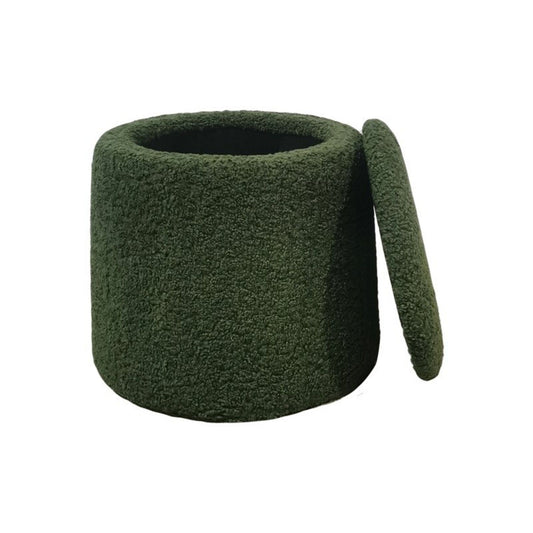 Elegant Round Storage Ottoman Upholstered