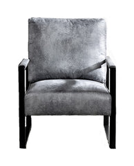 Classic Mid Century Modern Accent Chair With Durable Square Metal Frame, Armchair