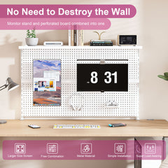 Clamp On Desk Pegboard With Single Monitor Stand