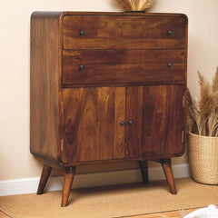 Curved Nordic Charm Cabinet - Brown
