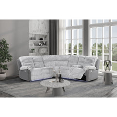 Bruni - Sectional Sofa With LED Lighting And Manual Recline - Gray