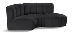 Arc - Faux Leather 3 Piece Modular L-Shaped Sofa