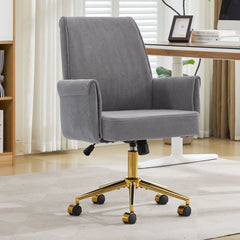 Ergonomic Mid-Back Office Chair With Striped Velvet Fabric