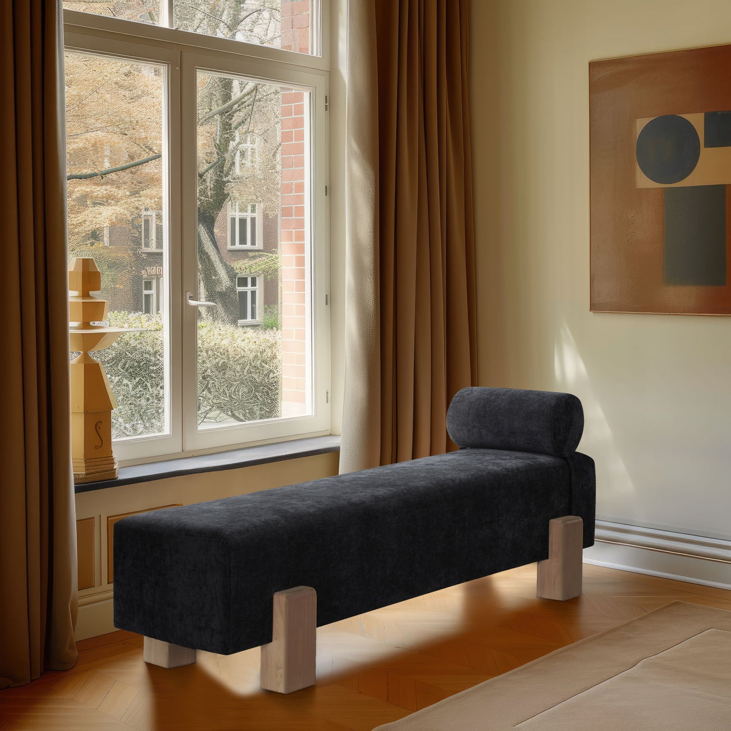 Edison - Bench - Light Brown Base