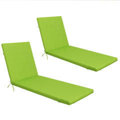 2 Piece Outdoor Chaise Lounge Chair Cushion Set With Pillow, Replacement Patio Seat Cushions - Apple Green