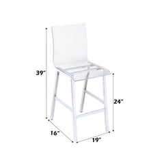 Nadie - Counter Height Chair (Set of 2) - Clear Acrylic & Chrome