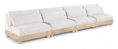 Turin - Chenille Fabric Upholstered Modular Sectional - White