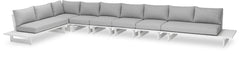 Maldives - 7 Piece Water Resistant Outdoor Patio Modular Sectional With White Base