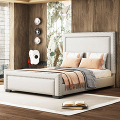 Upholstered Bed With Slats Support, No Box Spring Needed