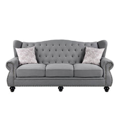 Hannes - Sofa With 2 Pillows - Gray Fabric