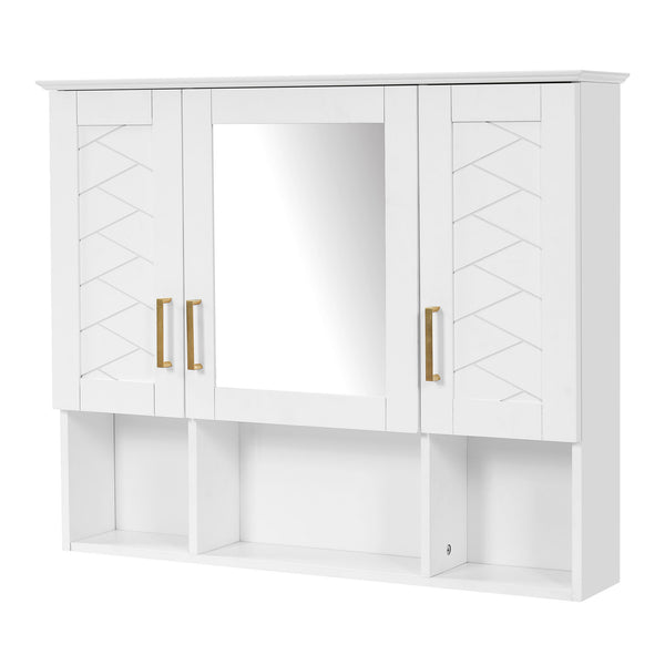 Modern Wall Mounted Medicine Cabinet With Adjustable Shelves, Soft Close Doors, High Define Mirror