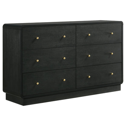 Burton - 6 Drawer Dresser Cabinet - Black