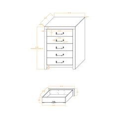 Monica - Chest With Spacious Drawers Bar Handles - Dark Oak