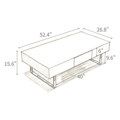 Rectangular Coffee Table With Hidden Storage