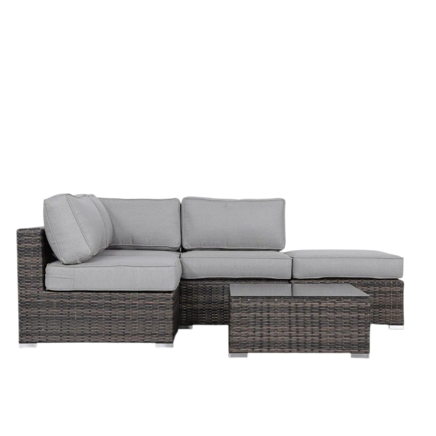 Seating Set With Cushions Handcrafted Wicker Design