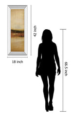 Tall Colour Il By Hunter - Mirror Framed Print Wall Art - Beige