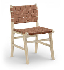 Entwine - Vegan Leather Upholstered Dining Chair - Painted Natural