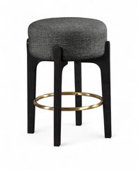 Torino - Backless Counter Stool With Brushed Black Base (Set of 2)