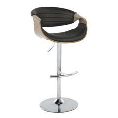 Symphony - Mid Century Modern Adjustable Barstool With Swivel & Rounded T Footrest (Set of 2)