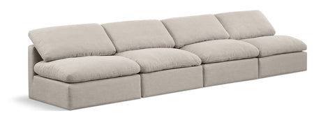Indulge - Linen 4 Seat Modular Armless Sofa