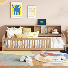 Floor Bed With Storage Cabinets And USB Ports