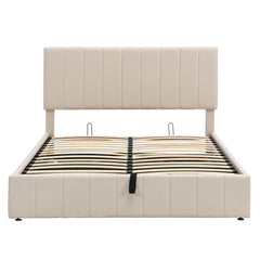 Elegant Upholstered Platform Bed With Hydraulic Storage System