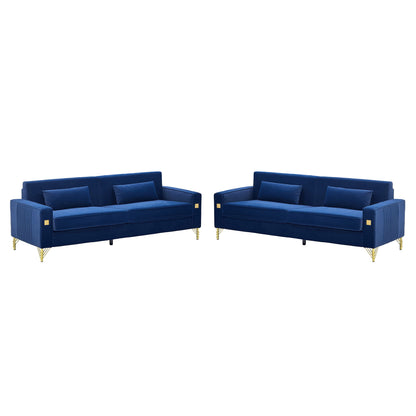 2 Pieces Sofa Sofa Set With Removable Cushions For Home Apartment